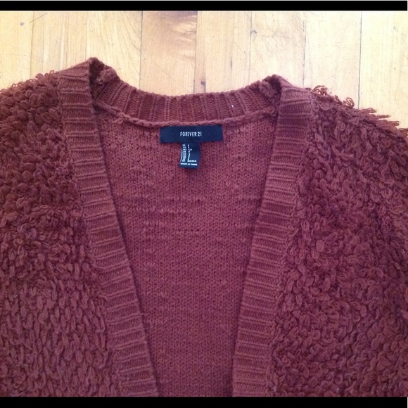 Forever 21 Brown Cozy Cardigan Sweater Size Small - Picture 3 of 12